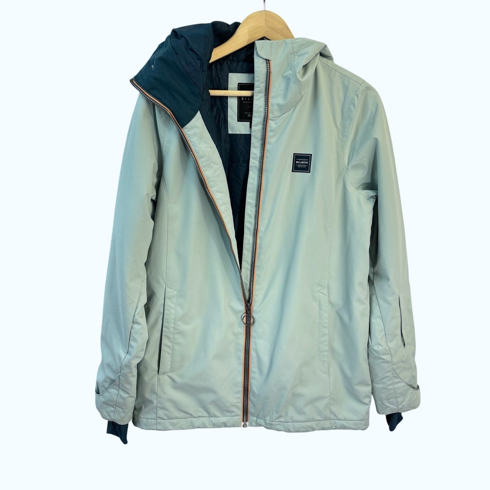 Billabong Outerwear Collection Jacket Womens Medium Aqua Teal‎ Orange Details